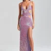Subtle Shimmer*Retrofete Coco Crochet Dress Iridescent Lilac/Pink