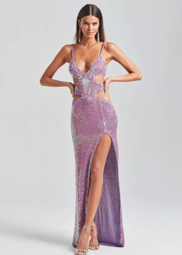 Guest Of*Retrofete Coco Crochet Dress Iridescent Lilac/Pink