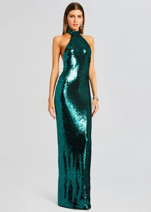 Guest Of*Retrofete Cora Sequin Dress Aquamarine