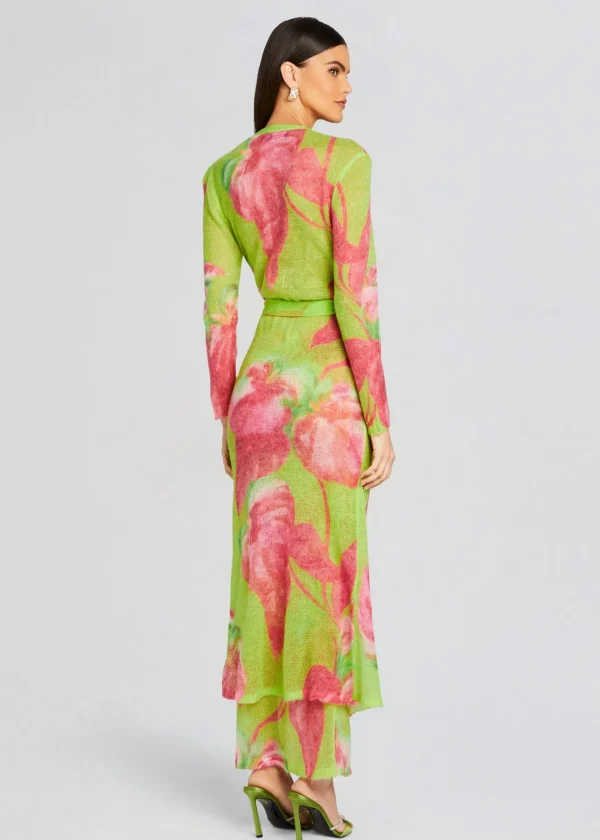 Tropical Hues*Retrofete Cruz Knit Duster Lime Anthurium
