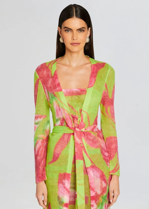 Tropical Hues*Retrofete Cruz Knit Duster Lime Anthurium