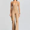 Best Sellers*Retrofete Cynthia Coated Denim Jumpsuit Coated Tannin