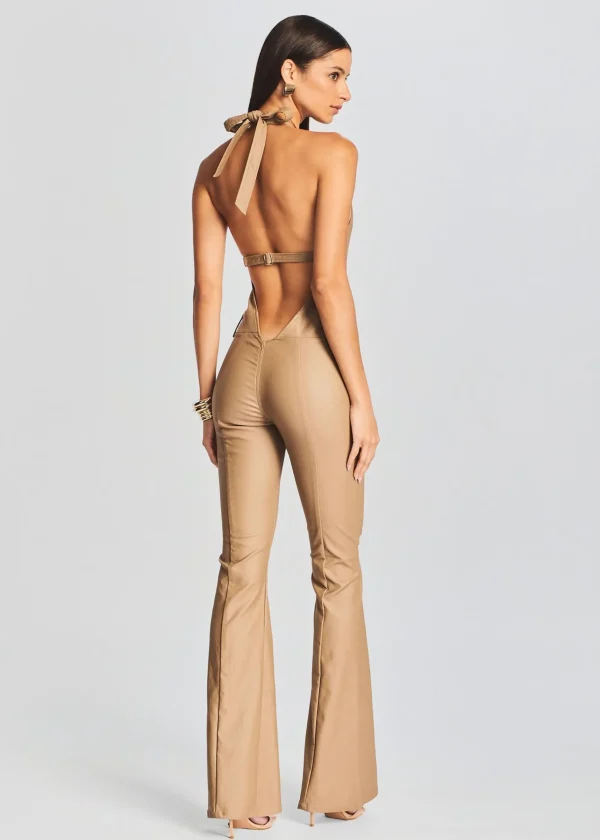 Best Sellers*Retrofete Cynthia Coated Denim Jumpsuit Coated Tannin