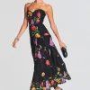 Honeymoon Looks*Retrofete Danny Long Dress Black Bonita