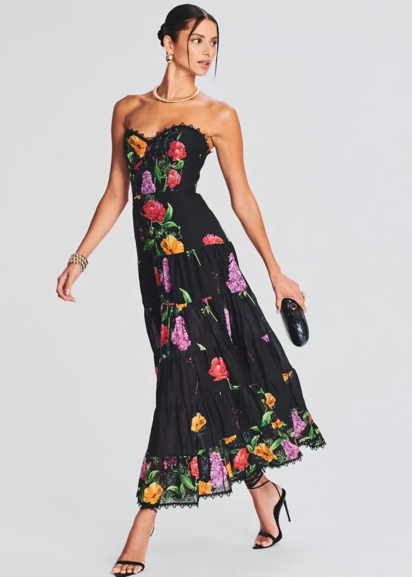 Honeymoon Looks*Retrofete Danny Long Dress Black Bonita