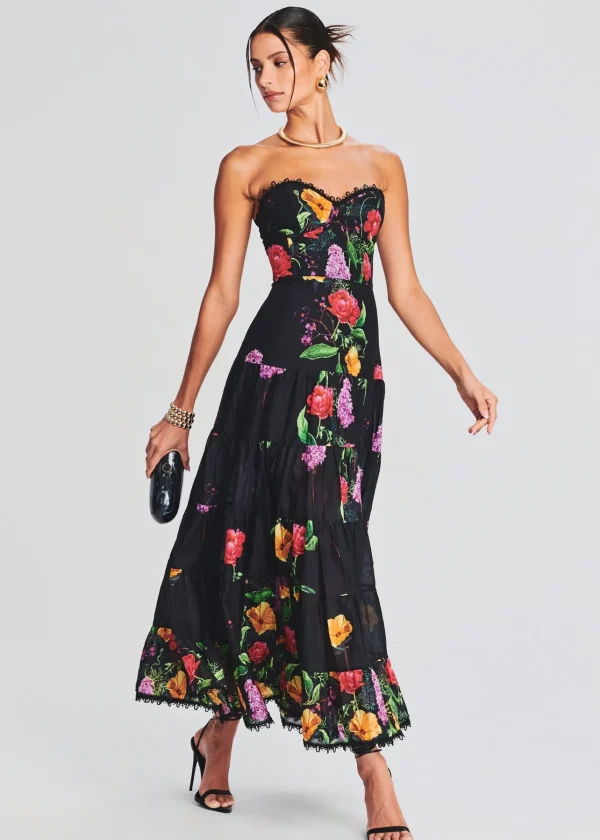 Honeymoon Looks*Retrofete Danny Long Dress Black Bonita