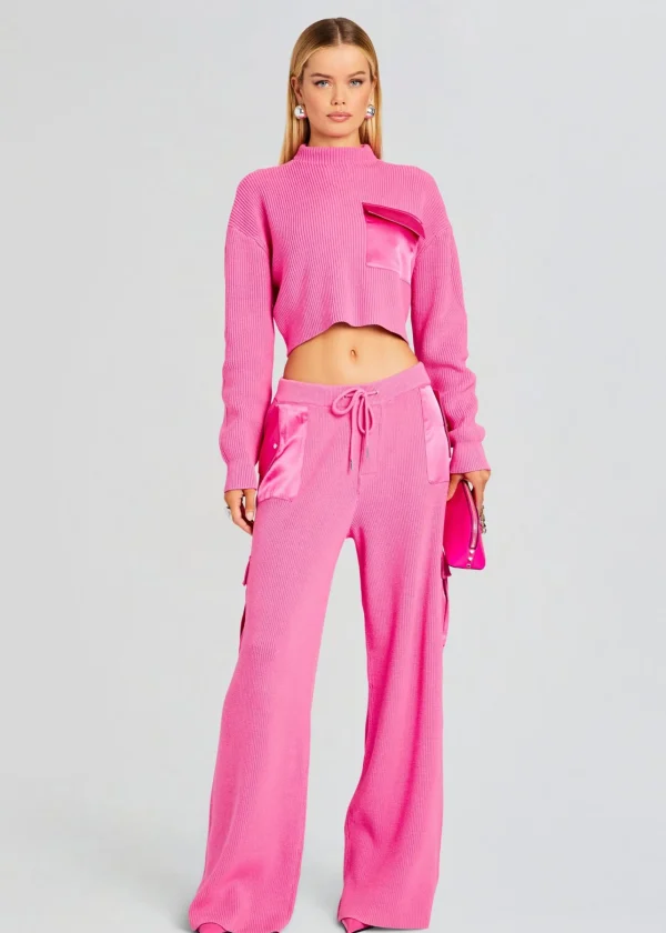 Spring Knits*Retrofete Daph Knit Cargo Pant Malibu Pink