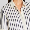 Trending*Retrofete Davey Blouse Navy/ Ivory Stripe