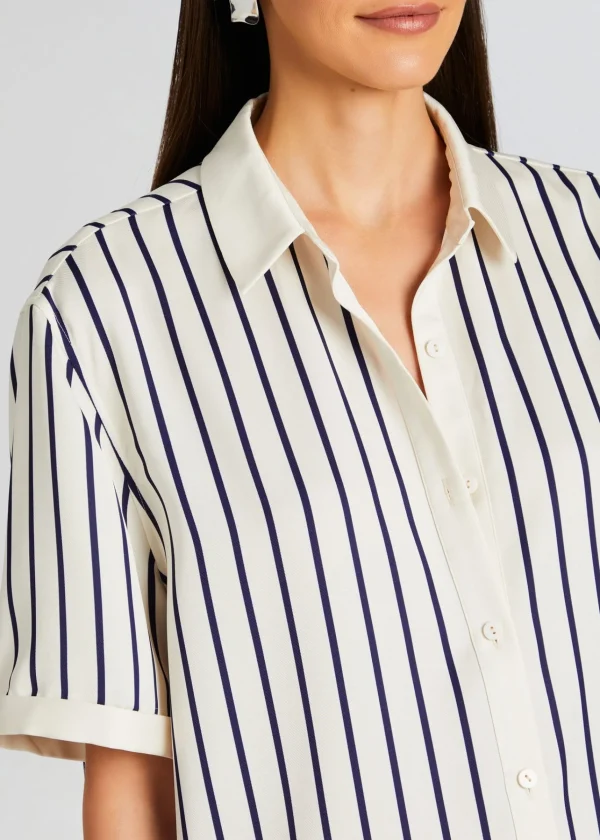 Tops*Retrofete Davey Blouse Navy/ Ivory Stripe