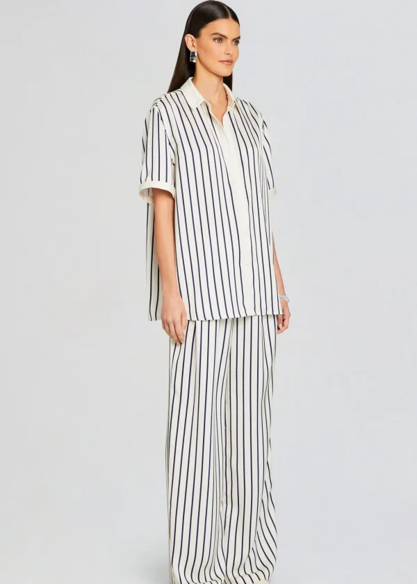 Trending*Retrofete Davey Blouse Navy/ Ivory Stripe