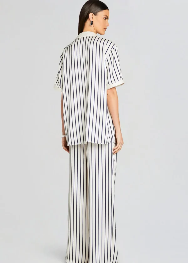 Tops*Retrofete Davey Blouse Navy/ Ivory Stripe