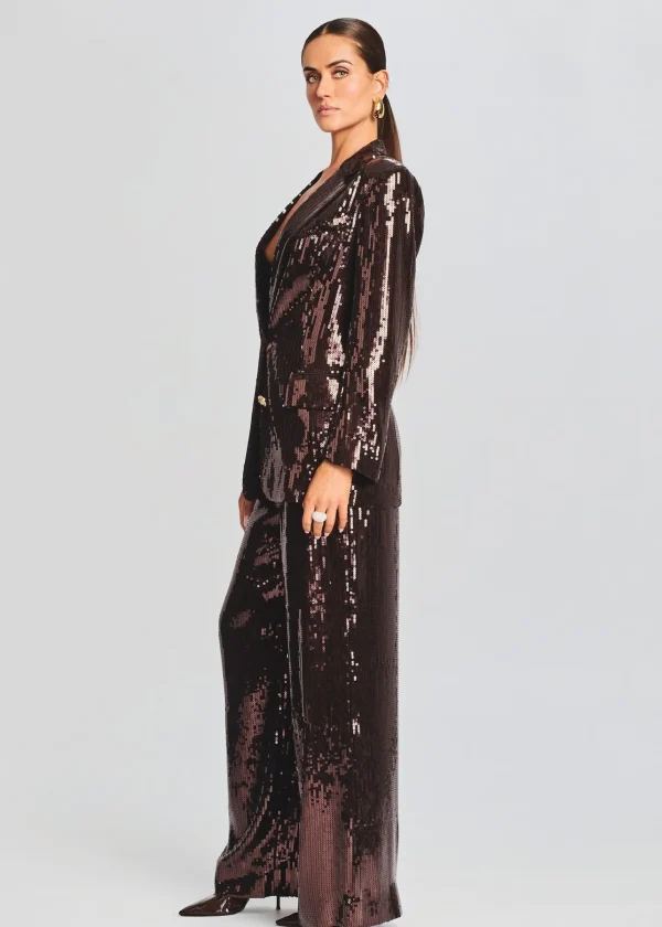 Business Chic*Retrofete Dawn Sequin Blazer Dark Chocolate