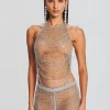 Sheer Bliss*Retrofete Delaney Embellished Top Tannin/Silver