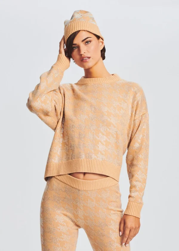 Outerwear*Retrofete Delilah Beanie Caramel/Silver Houndstooth