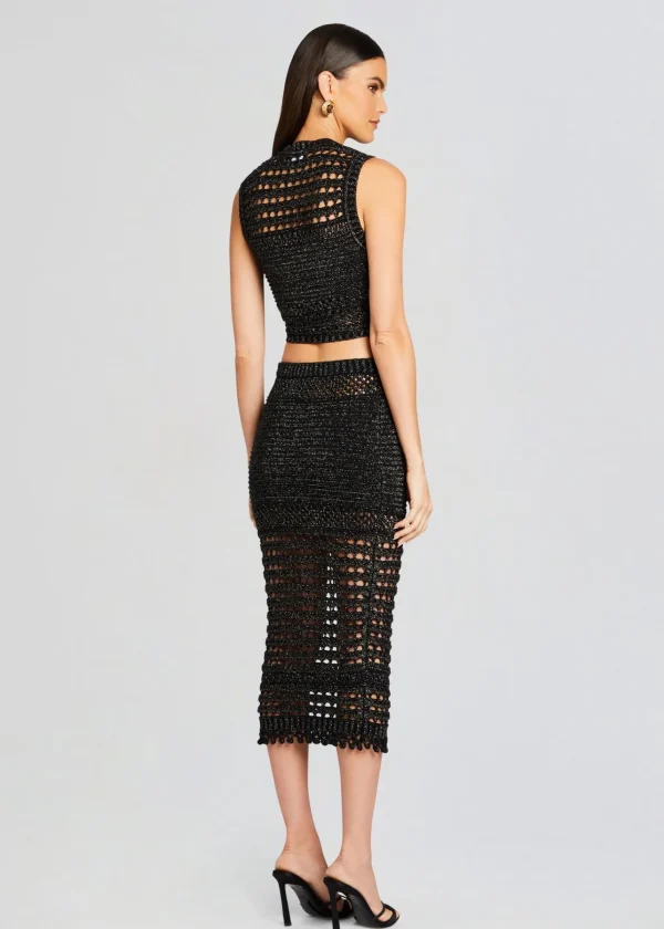 Tops*Retrofete Delma Knit Crochet Top Black/Gold