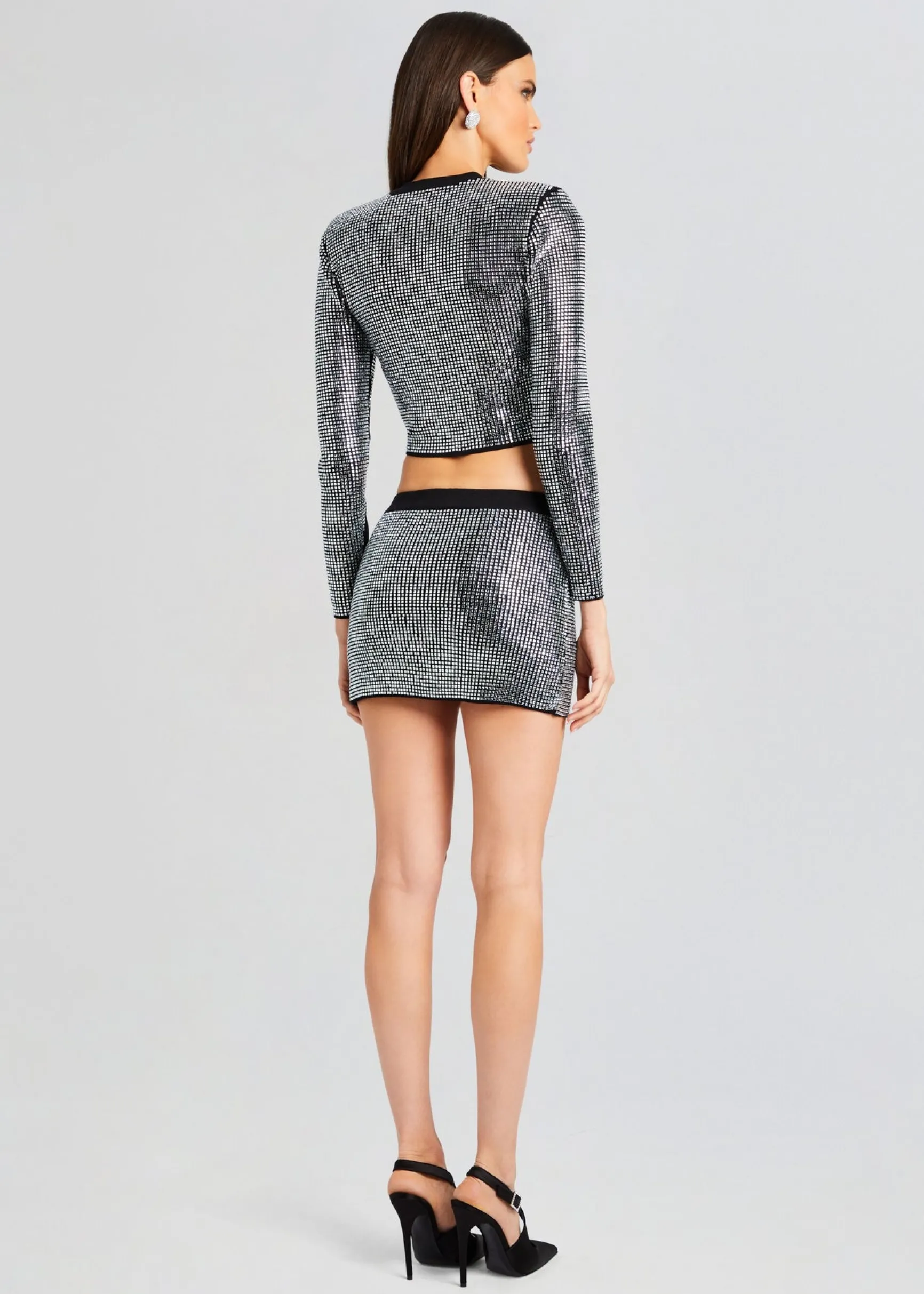 delta_embellished_knit_sk_3-2.webp Bottoms*Retrofete Delta Embellished Knit Skirt Black/Silver
