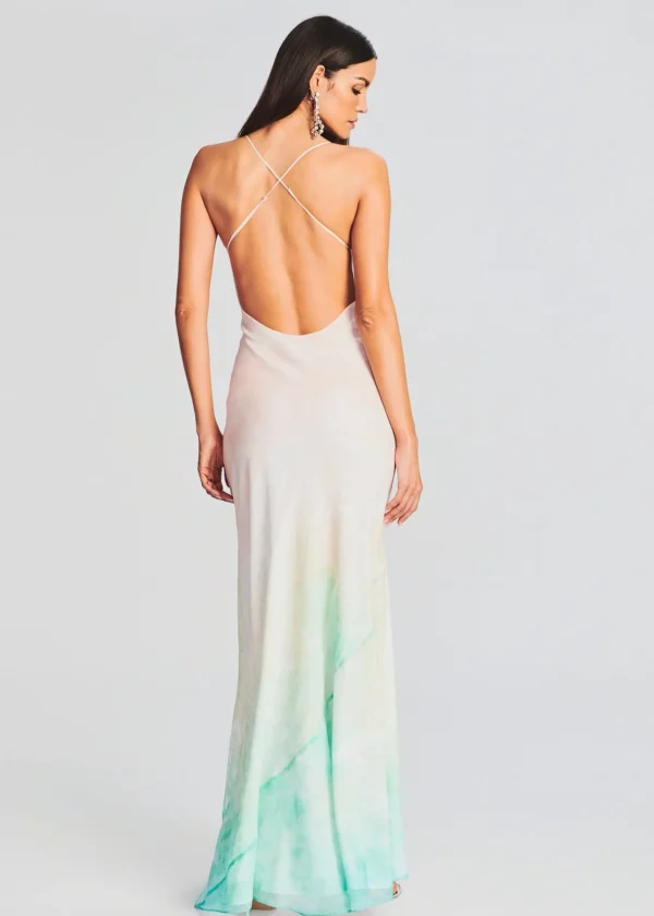 Guest Of*Retrofete Destiny Silk Dress Turquoise Bay