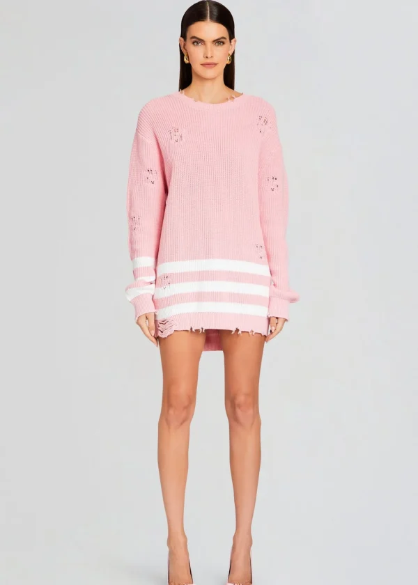 Spring Knits*Retrofete Devin Sweater Baby Pink/White