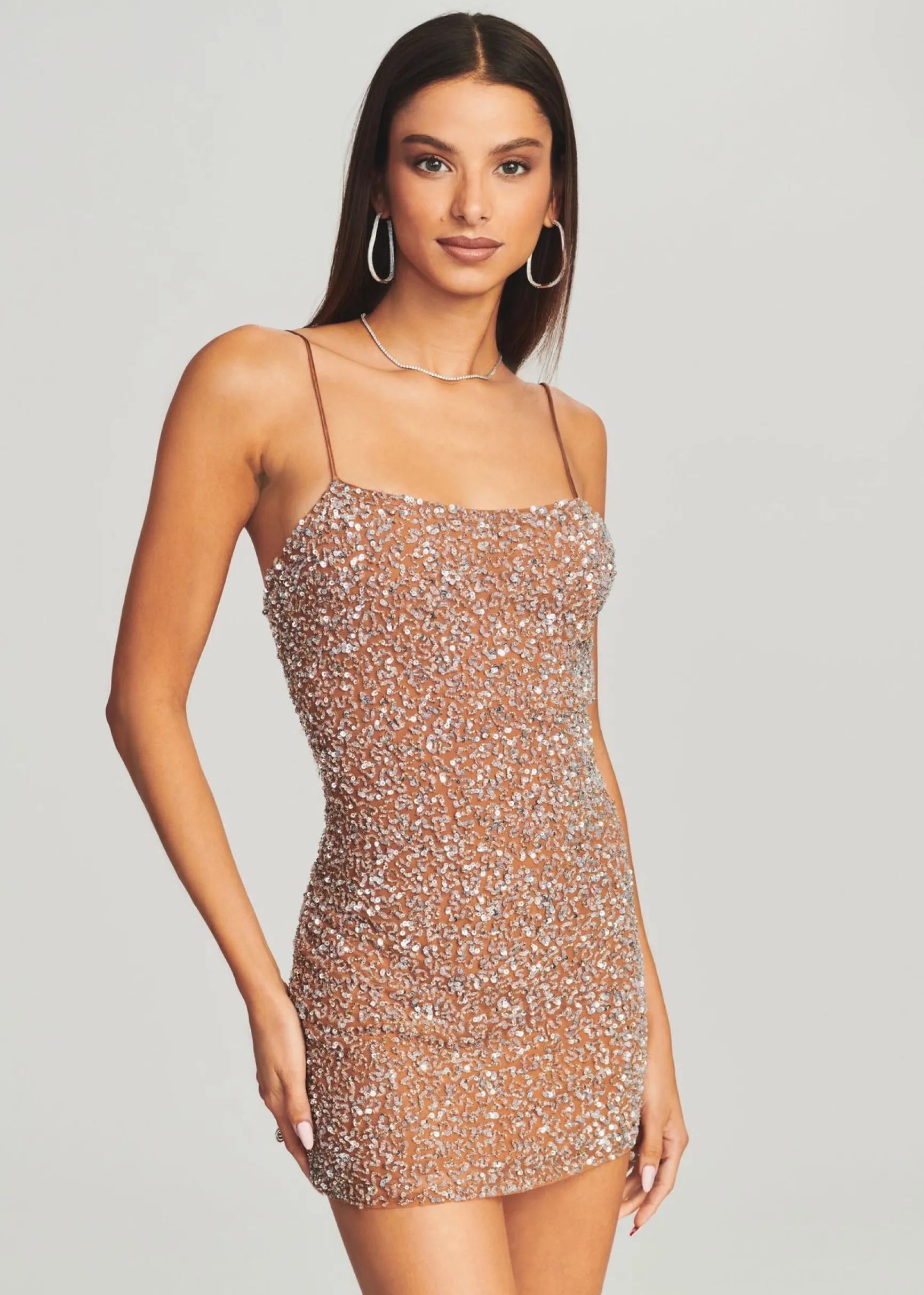 dionne_sequin_dress_4.webp Honeymoon Looks*Retrofete Dionne Sequin Dress Silver/Nude