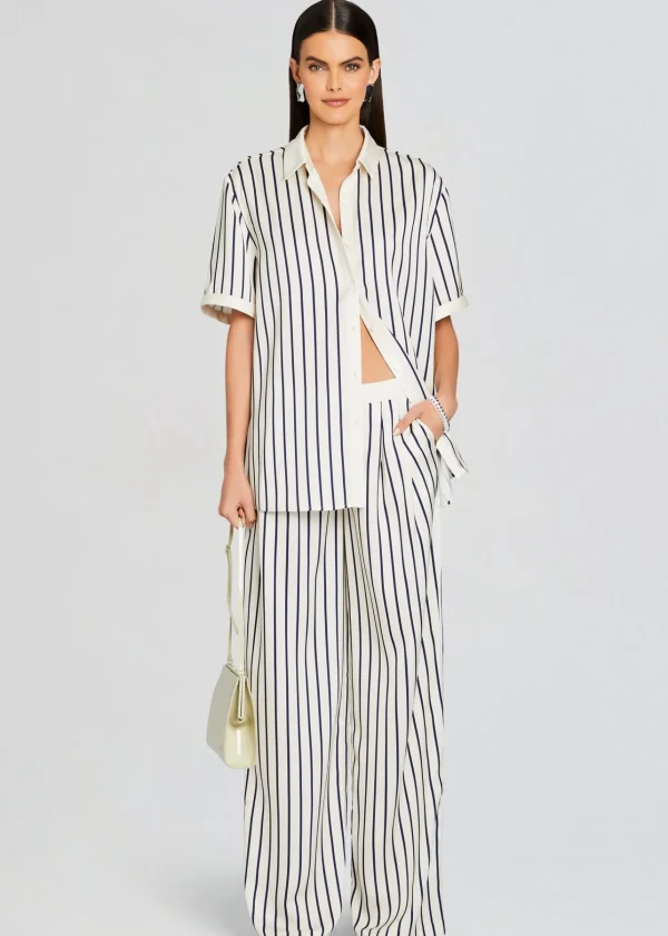 Trending*Retrofete Dixon Pant Navy/ Ivory Stripe