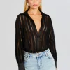 Tops*Retrofete Donney Bodysuit Black Sham