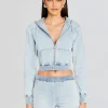 Jackets*Retrofete Edith Terry Cropped Hoodie Skylight Terry