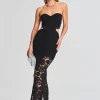 Guest Of*Retrofete Eliza Lace Maxi Dress Black