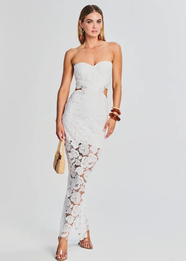 Guest Of*Retrofete Eliza Lace Maxi Dress White