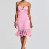 Midi*Retrofete Eliza Lace Midi Dress Pink