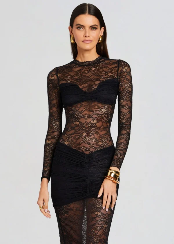 Night Out*Retrofete Ellie Lace Midi Dress Black