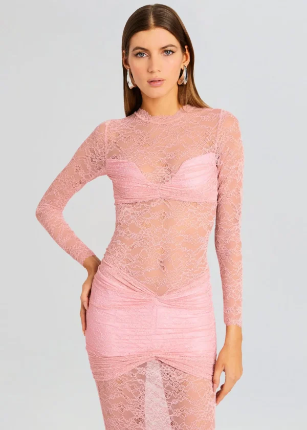 Midi*Retrofete Ellie Lace Midi Dress Baby Pink