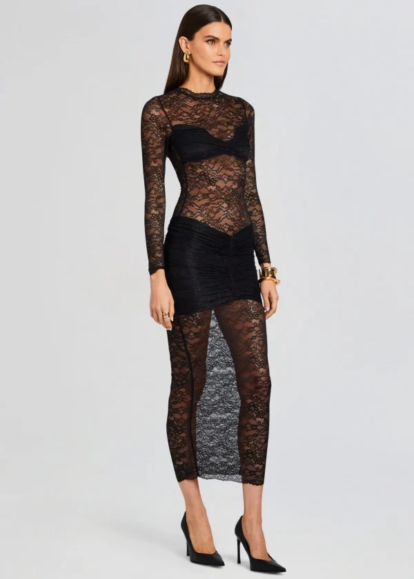 Sheer Bliss*Retrofete Ellie Lace Midi Dress Black
