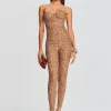 Neutral Moments*Retrofete Elodie Sequin Jumpsuit Tannin