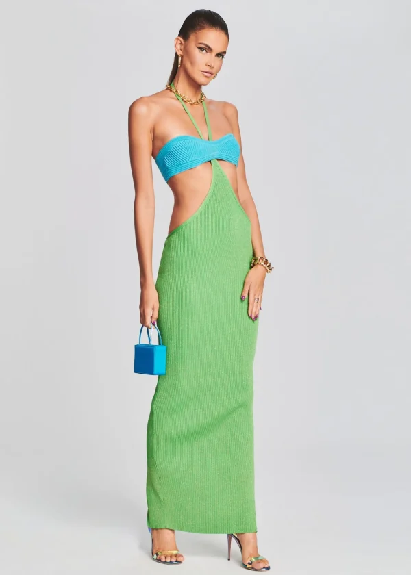 Honeymoon Looks*Retrofete Eloisa Dress Green/Blue