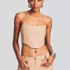 Neutral Moments*Retrofete Eloise Leather Top Tannin