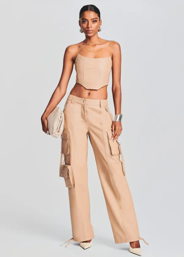 Day to Night*Retrofete Eloise Leather Top Tannin