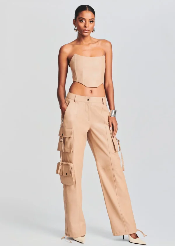 Neutral Moments*Retrofete Eloise Leather Top Tannin