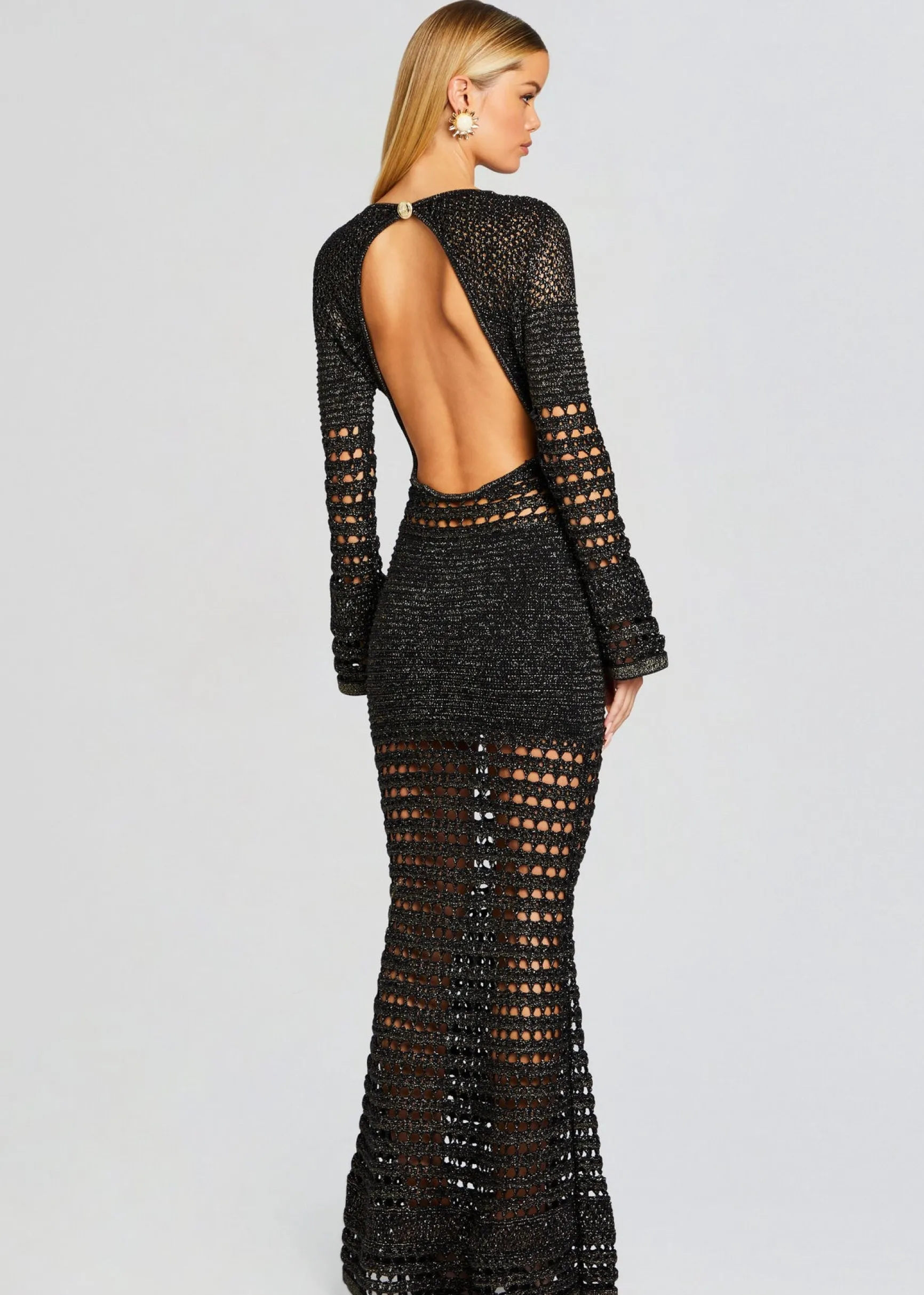 elvana_knit_crochet_dress_3-5.webp RETROFÊTE*Retrofete Elvana Knit Crochet Dress Black/Gold