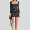 RETROFÊTE*Retrofete Elvira Knit Dress Black/Silver Zebra