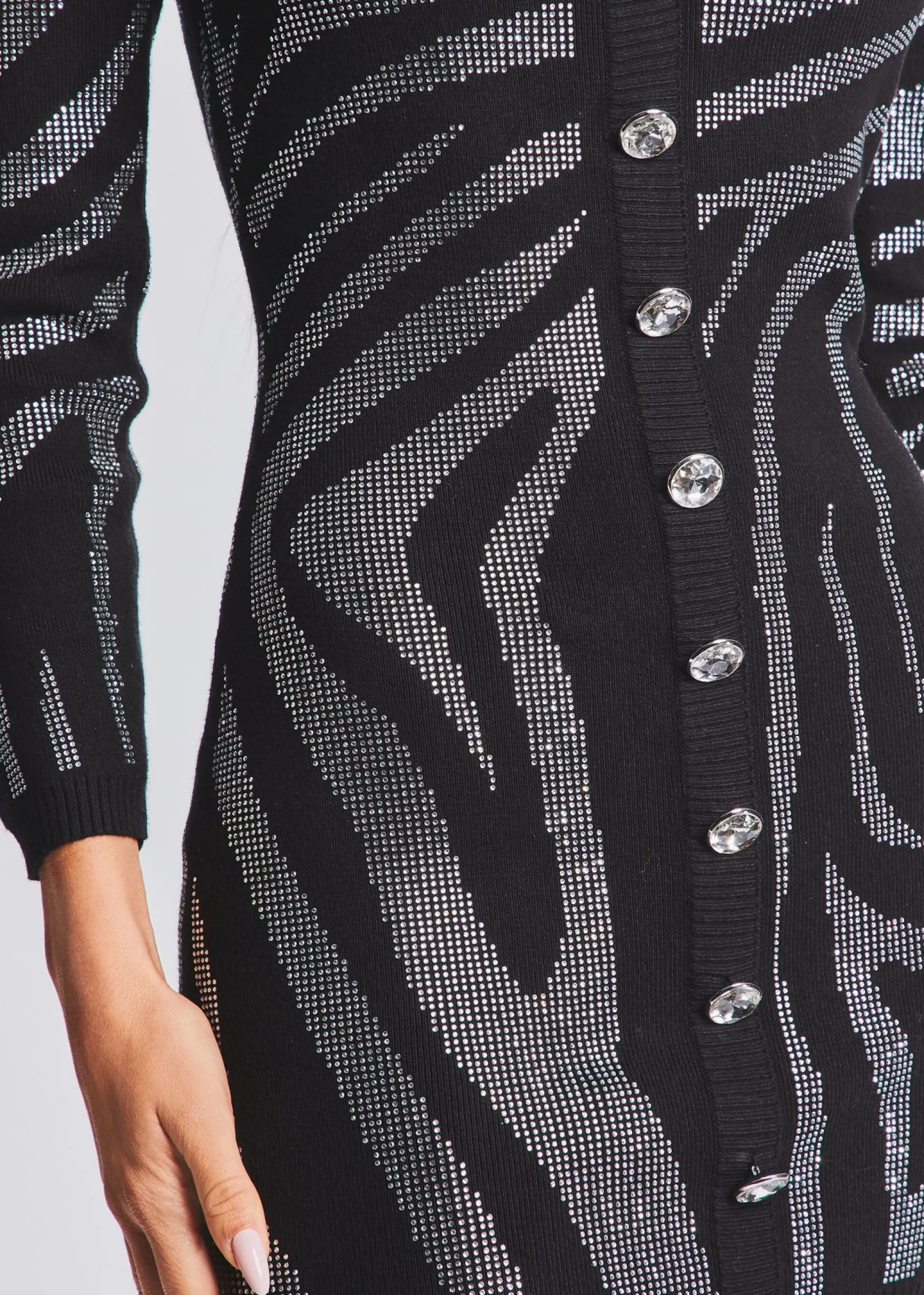 elvira_knit_dress_1-1.webp Dresses*Retrofete Elvira Knit Dress Black/Silver Zebra