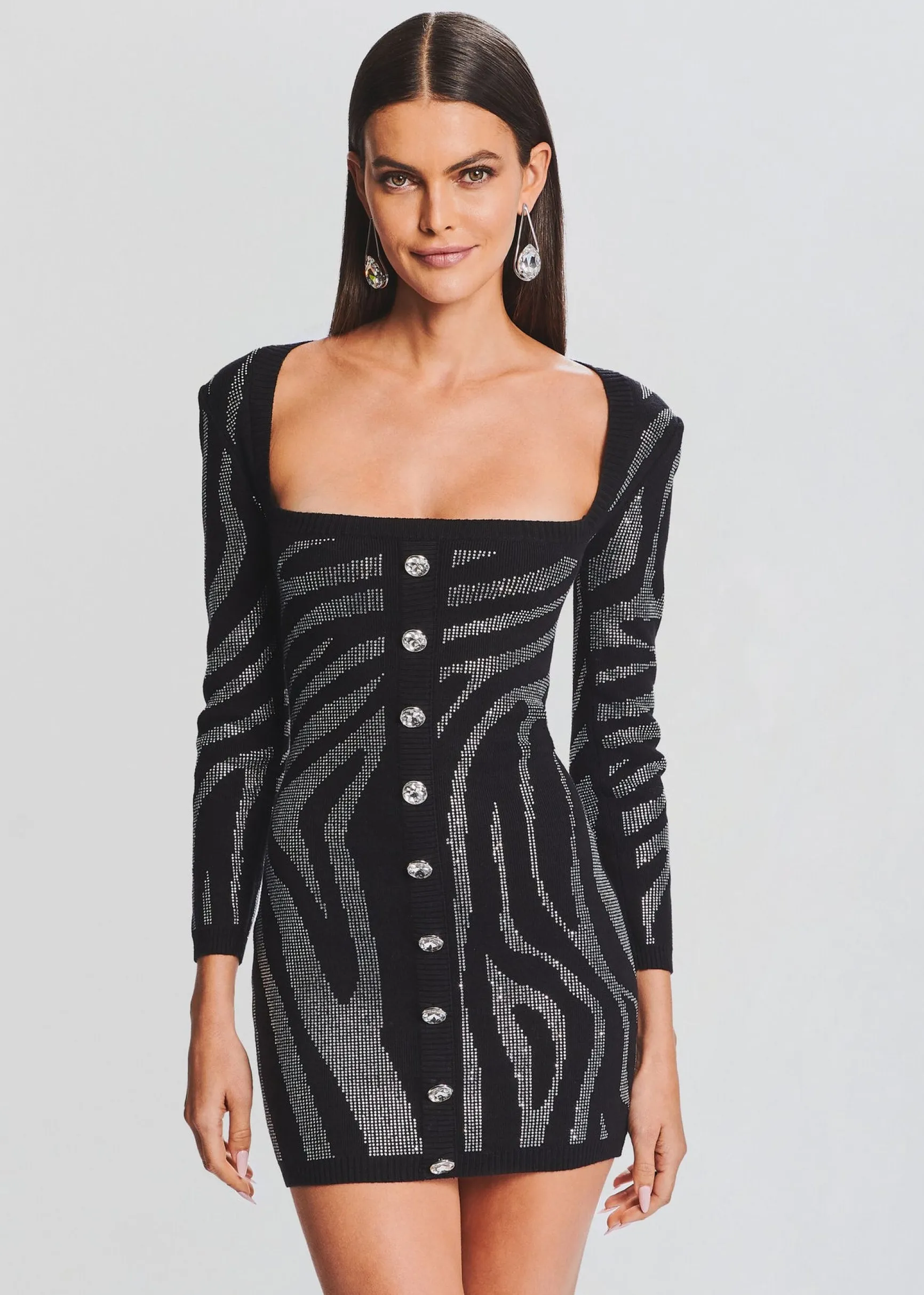 elvira_knit_dress_4-1.webp Dresses*Retrofete Elvira Knit Dress Black/Silver Zebra