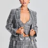 Jackets*Retrofete Enid Sequin Blazer Grey Plaid