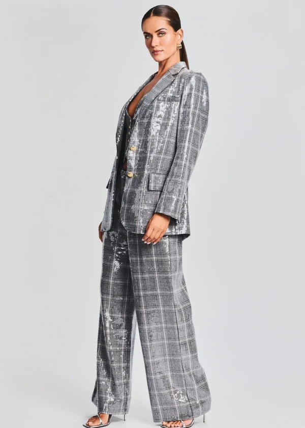Jackets*Retrofete Enid Sequin Blazer Grey Plaid
