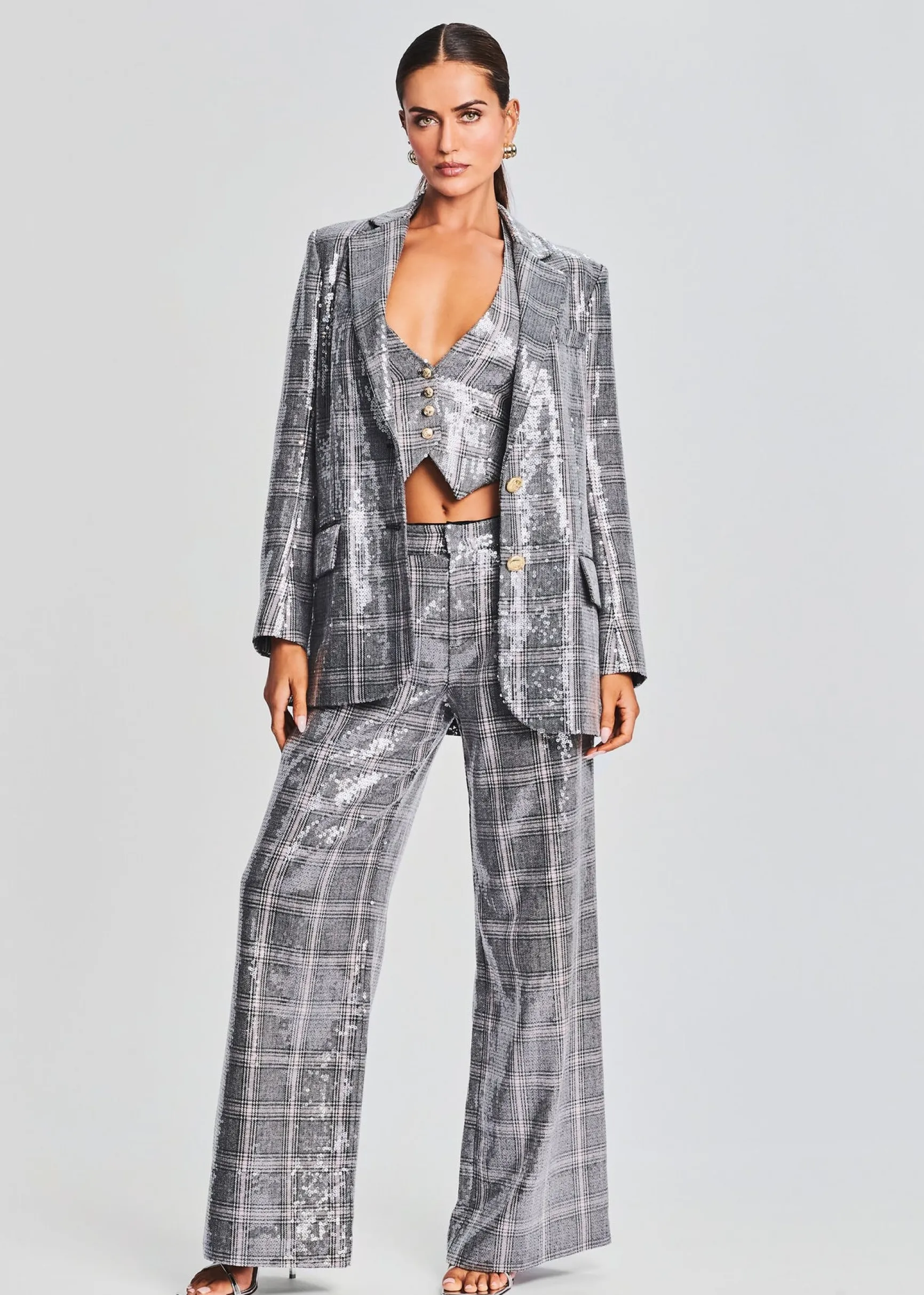 enid_sequin_blazer_4-1.webp Jackets*Retrofete Enid Sequin Blazer Grey Plaid
