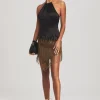 RETROFÊTE*Retrofete Eos Embellished Fringe Dress Black/Gold
