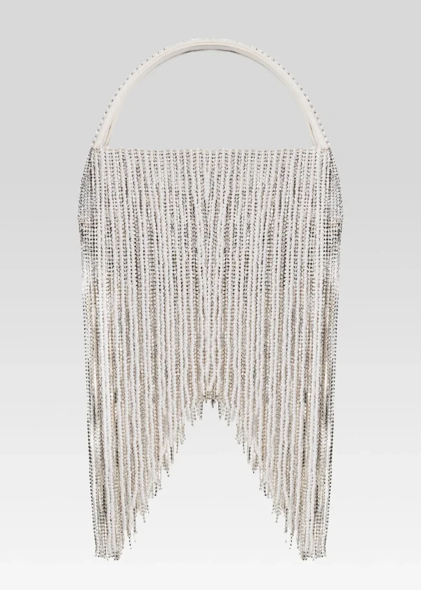 Handbags*Retrofete Estel Medium Pearl Fringe Bag White Pearl