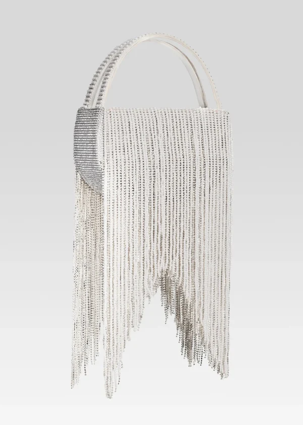 Handbags*Retrofete Estel Medium Pearl Fringe Bag White Pearl