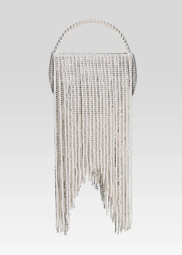 Final Touches*Retrofete Estel Small Pearl Fringe Bag White Pearl