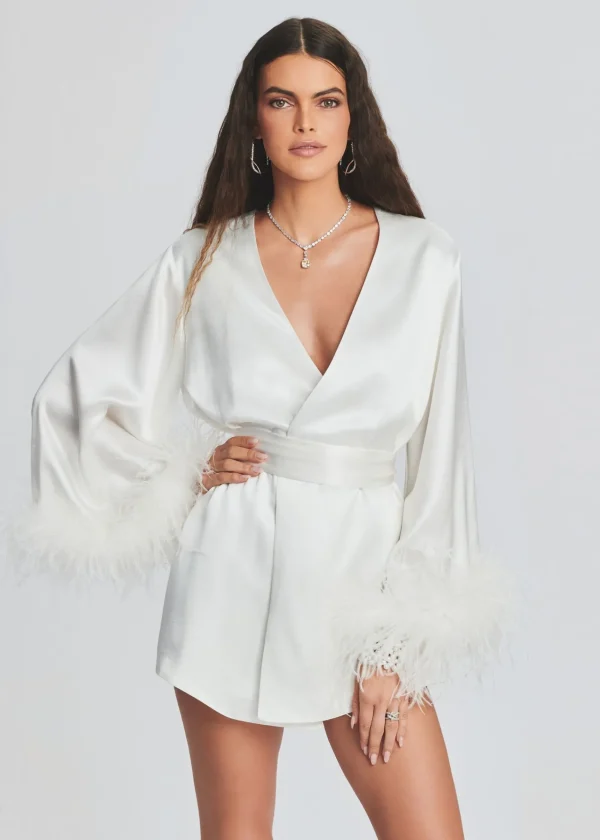 Rehearsal Dinner*Retrofete Eva Feather Robe White