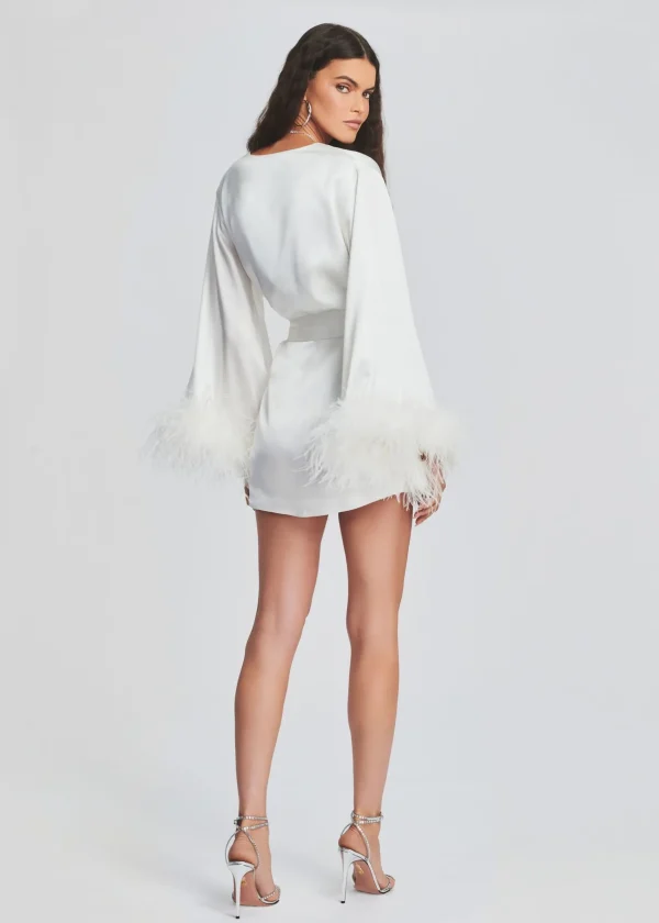Bachelorette Party*Retrofete Eva Feather Robe White